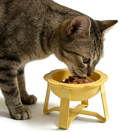 Flower Ceramic Bowl with Stand- Yellow