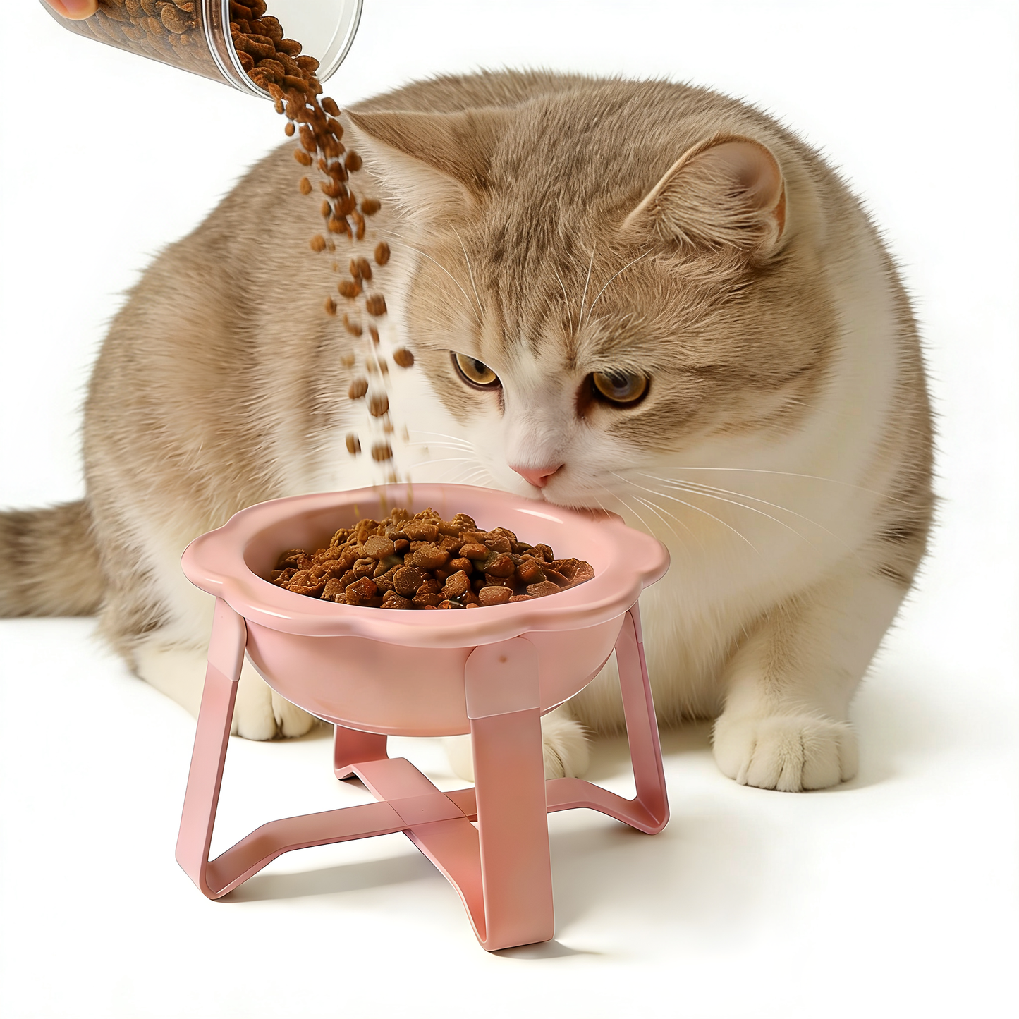 Flower Ceramic Bowl with Stand- Pink