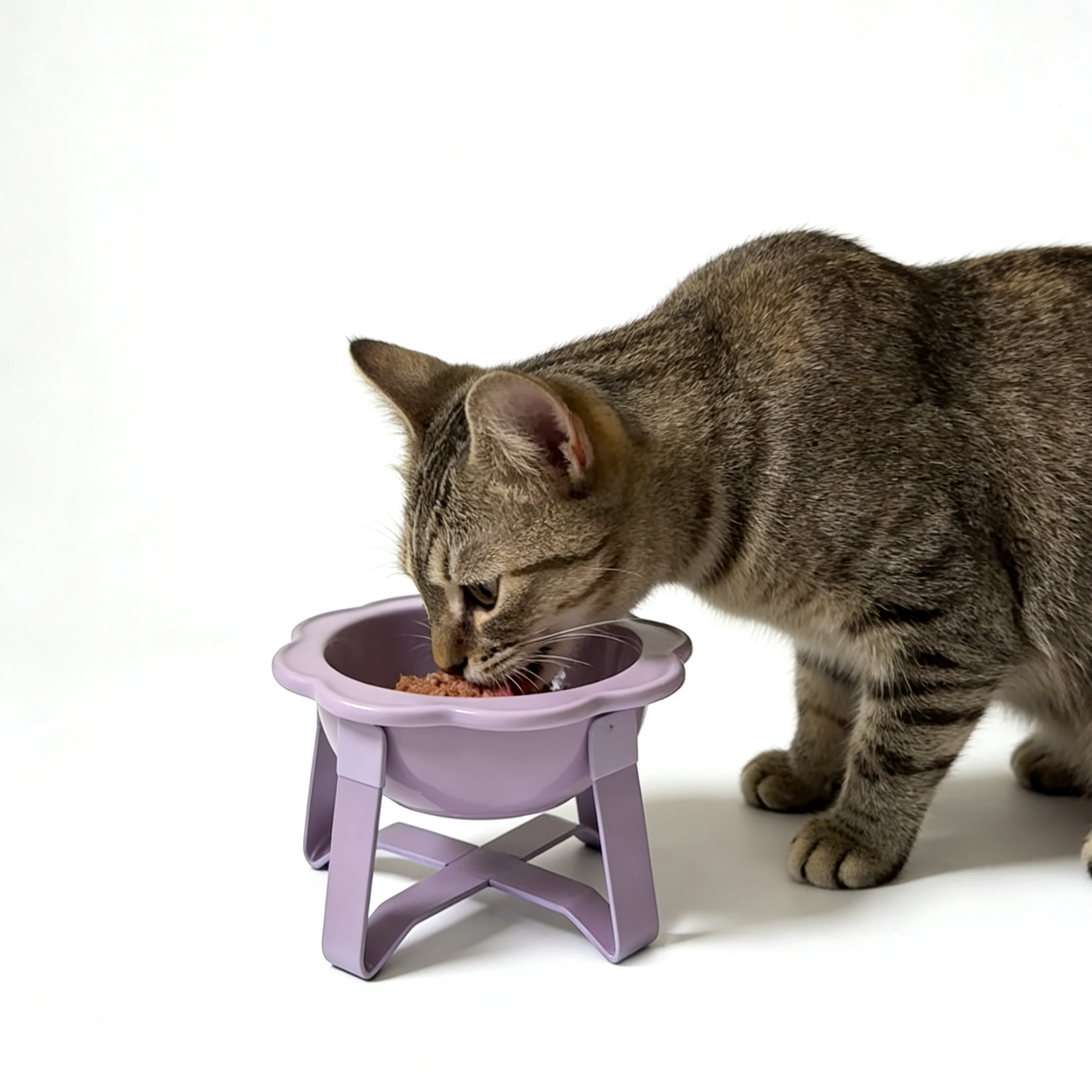 Flower Ceramic Bowl with Stand- Purple