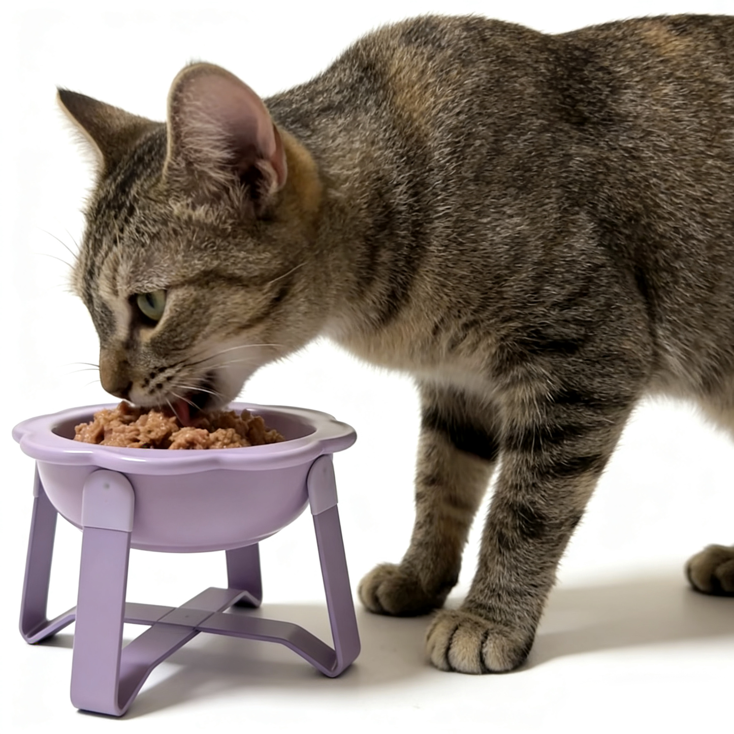 Flower Ceramic Bowl with Stand- Purple