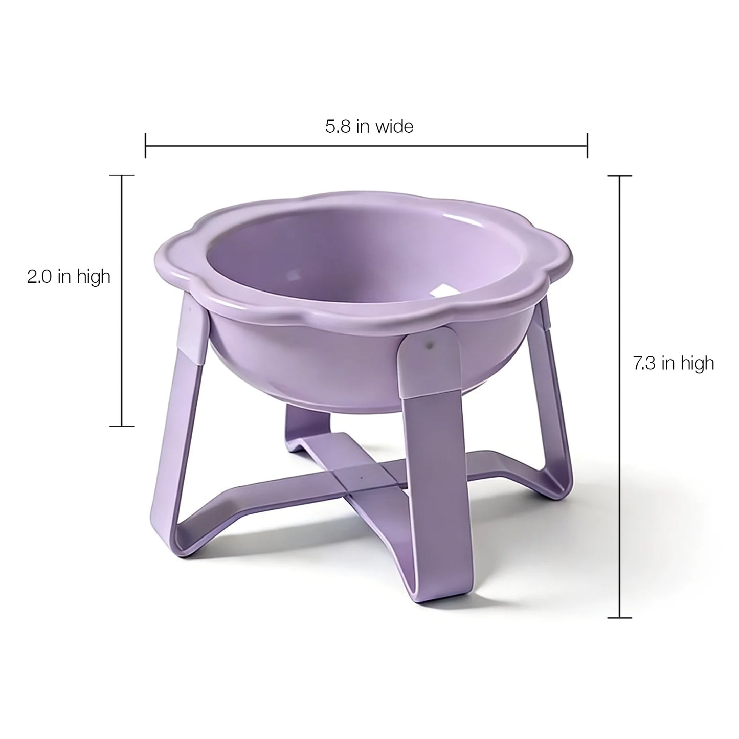 Flower Ceramic Bowl with Stand- Purple